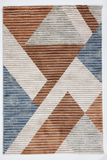 Geometric Blue Beige 441  Rug