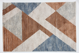 Geometric Blue Beige 441  Rug