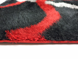 Black Red Shaggy 034 Rug