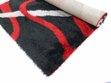 Black Red Shaggy 034 Rug