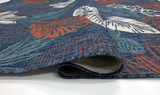 Navy Blue Floral Outdoor 1111 Rug