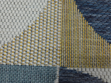 Geometric Blue Cream Outdoor 1113  Rug
