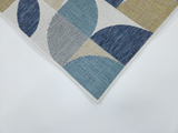 Geometric Blue Cream Outdoor 1113  Rug