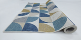 Geometric Blue Cream Outdoor 1113  Rug
