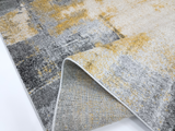 Abstract Grey Mustard 188 Frisee Rug