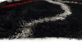 Black Red Shaggy 3407 Rug