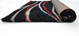 Black Red Shaggy 3407 Rug