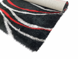 Black Red Shaggy 3407 Rug