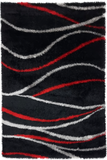 Red Black Shaggy Rug