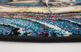 Blue Nursery Rug 572 BLUE/ BLACK