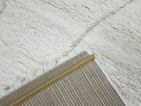 Geometric  Cream Idea Shag Rug 541