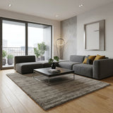 Neutral Brown Shaggy Rug 261