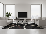 ALEXA Geometric 815 FUME BLACK Rug - RugsAU