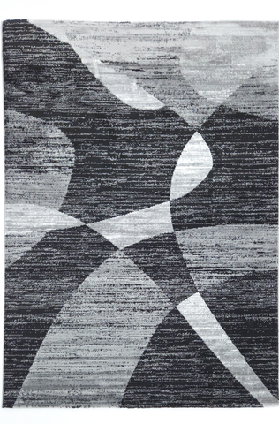 ALEXA Geometric 076 Black Grey Rug