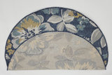 Blue Floral  Outdoor 1137  Rug  (Round)