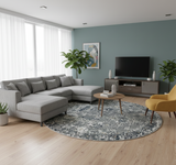 Mirage Grey 546 B (Round)  Rug