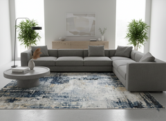 Mirage Modern Blue Beige 526 Rug - RugsAU