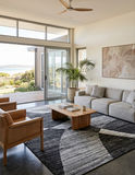 Black Grey rug with Cream funiture