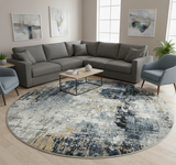 Mirage Geometric 526  GREY Rug (Round)