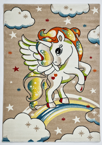 Unicorn Kids Rug 239 Beige Cream Rug