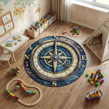 Blue Nursery Rug 572 BLUE/ BLACK