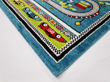 Car track 578 Blue Black Rug