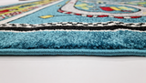 Car track 578 Blue Black Rug