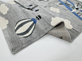 Airplane Kids Rug 860 Grey Blue