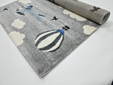 Airplane Kids Rug 860 Grey Blue