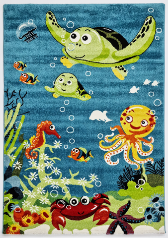 Sea Animals Rug 866 Blue/ Blue