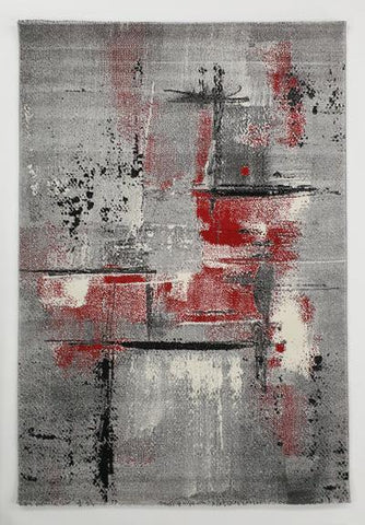 Grey Red Modern 195 Melih Rug