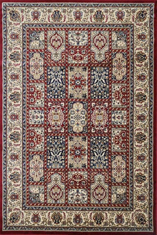 Red Border Traditional Classic Rug