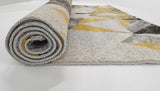 Modern 539 Triangle Grey Mustard Rug