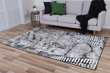 Sterling Washed Out Rug 7 Blac - RugsAU