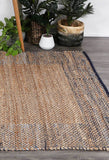 Blue Border Jute Mahal Rug - RugsAU