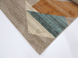 Beige Blue Triangle  220 BONITA Rug