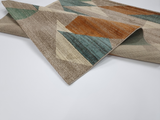 Beige Blue Triangle  220 BONITA Rug