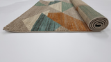 Beige Blue Triangle  220 BONITA Rug