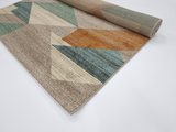 Beige Blue Triangle  220 BONITA Rug