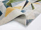 Geometric Blue Yellow  225 BONITA Rug