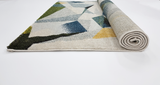 Geometric Blue Yellow  225 BONITA Rug