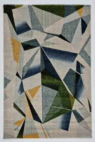 Geometric Blue Yellow  225 BONITA Rug