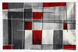 Geometric Grey red 555 BONITA Rug