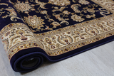 Navy Beige Traditional  Ottoman  Rug 504