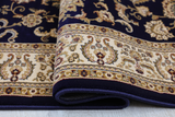 Navy Beige Traditional  Ottoman  Rug 504