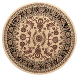 Traditional  Cream Round Rug