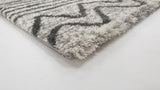 Boho Grey White  5185 Shag Rug