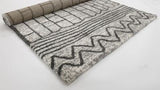 Boho Grey White  5185 Shag Rug