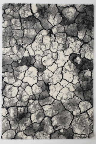 Marble Black White 6467  Shag Rug