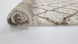 Sophia 7328 Brown Cream Trellis Shag Rug